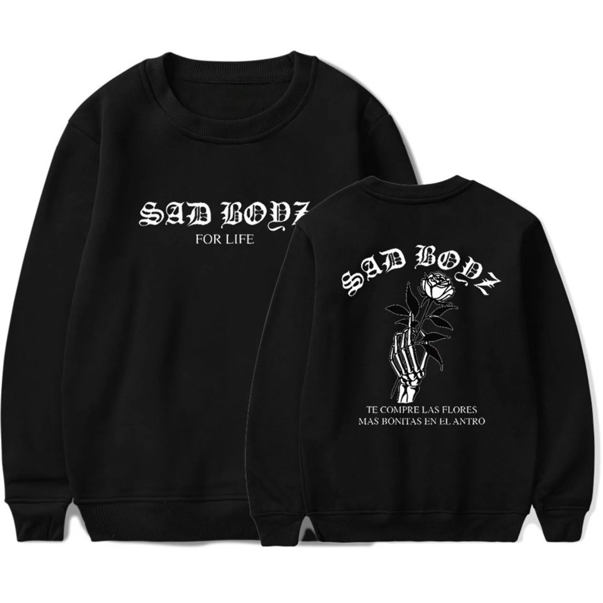 Vintager Hiphop Junior H Sad Boyz Tour Crewneck Hip Hop Sweatshirt Unique Pullover Funny Harajuku Long Sleeve Unseix Hoodies Top