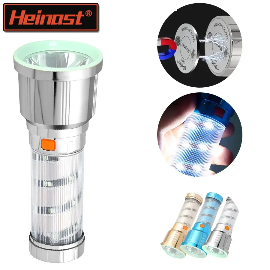 

High Power LED Flashlights Camping Torch Lamp With Side Light USB Rechargeable Emergency Portable Hand Lantern 5 Lighting Mode