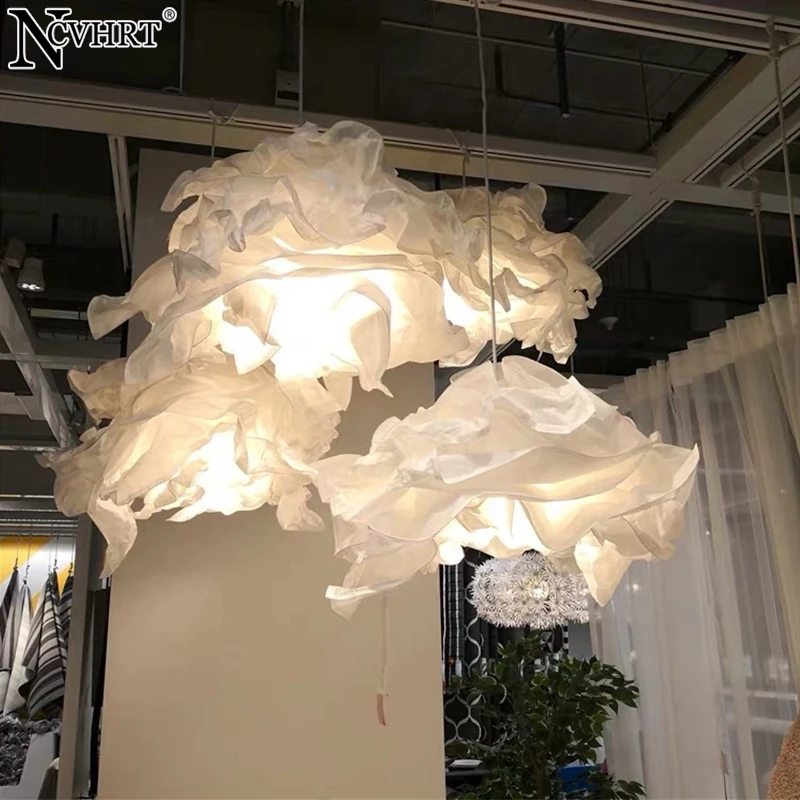 1Pc Art DIY Cloud Lamp Shade Flower Light Shade Ceiling Lampshade Decoration Chandelier Pendant For Living Room Bedroom Bar