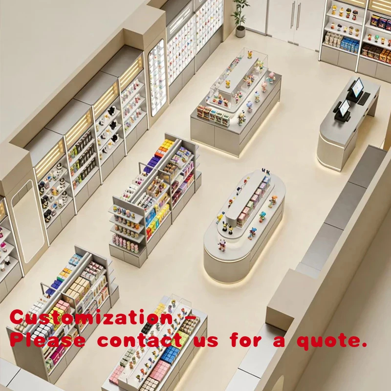 

custom.Personalized Modern LED Light Minimalist Lightweight Movable Stationery Display Cabinets Mall Island Counter