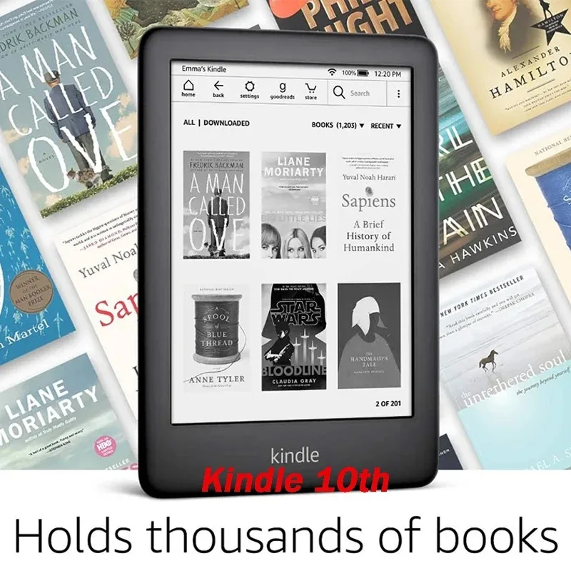 Kindle الأصلي (الجيل العاشر) قارئ إلكتروني بشاشة لمس مقاس 6 بوصات - إضاءة خلفية مدمجة ومزامنة محتوى حساب Kindle الكتاب الإلكتروني #2
