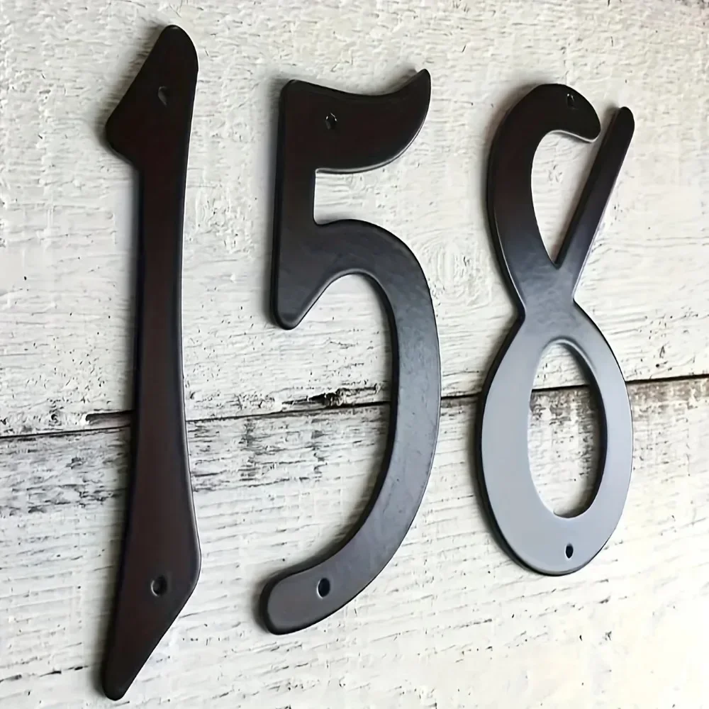 CIFBUY Black Matte House Number Iron Wall Decor Metal Art Hanging Ornament Durable Rust Proof Outdoor Entryway Home Gift Unique