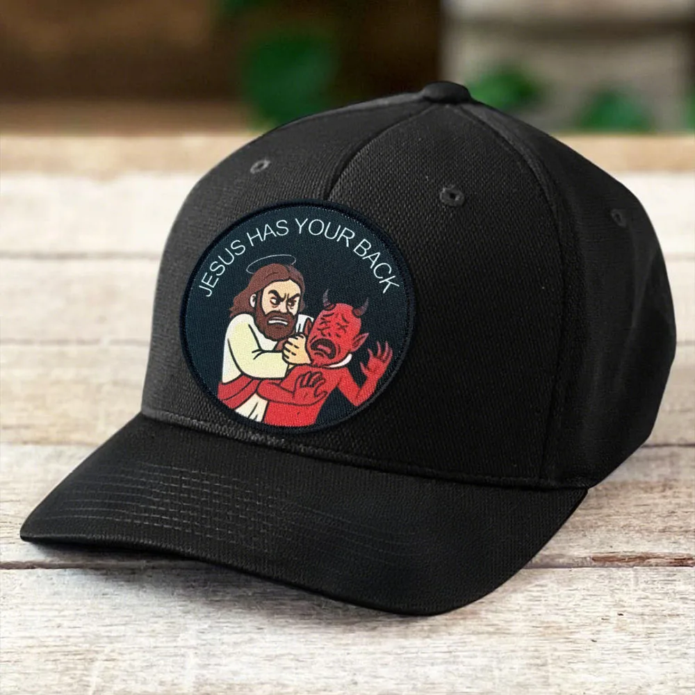Picture 4: Jesus Has Your Back Tactical Patch Funny Hook&Loop Patches Armband Military Morale Badge Chevron Backpack Vest Stickers