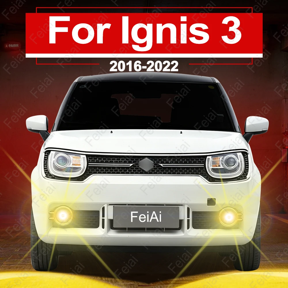 High Power Car Fog Lights LED For Suzuki Ignis 3 MF FF 2016 2017 2018 2019 2020 2021 2022 Accessories Yellow White LED Fog Light