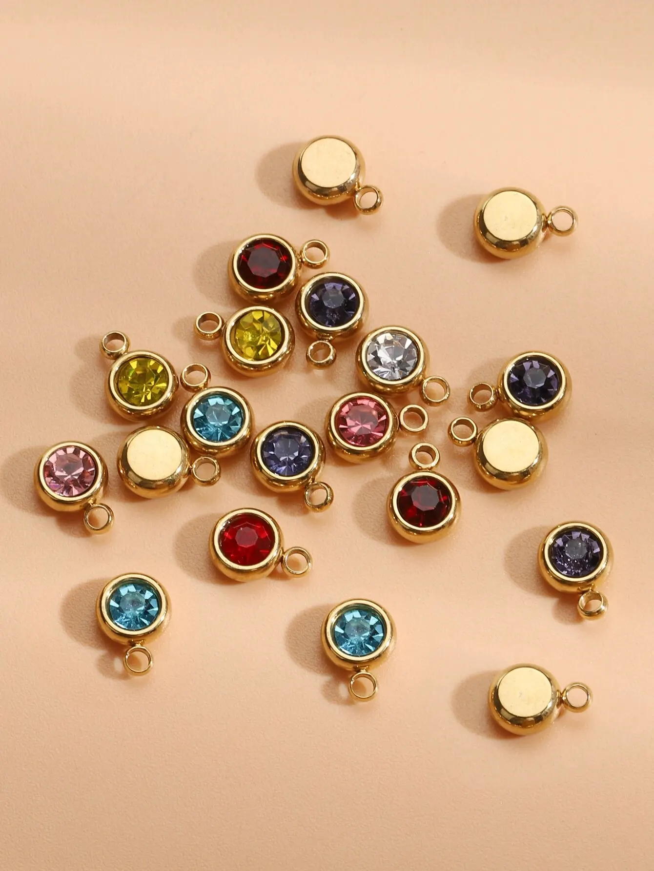 20 sztuk mieszane 6mm kryształowy kamień ze stali nierdzewnej Charms wisiorki do tworzenia biżuterii DIY komponenty akcesoria