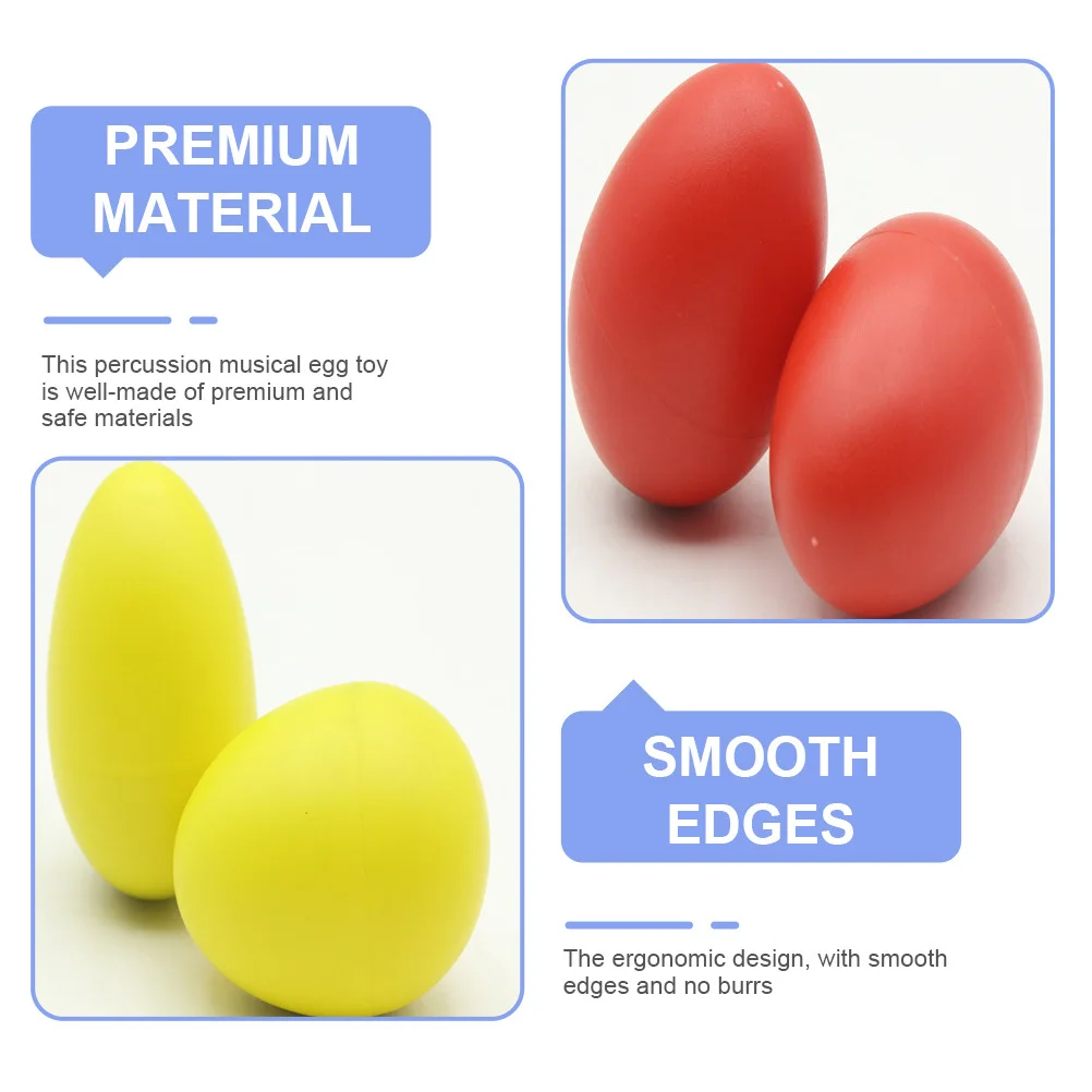 

4Pcs African Drum Egg Musical Percussion Instrument Educational Toddler Music Coordination Hand Eye Skill Egg Toy