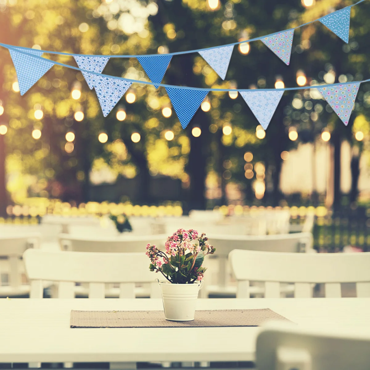 

10 Meters Cotton Flags Bunting Double Sided Pennant Hanging Decor For Party Wedding Home Room Decoration Party Decorations