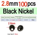 100 Piezas de 2.8mm, Color Negro