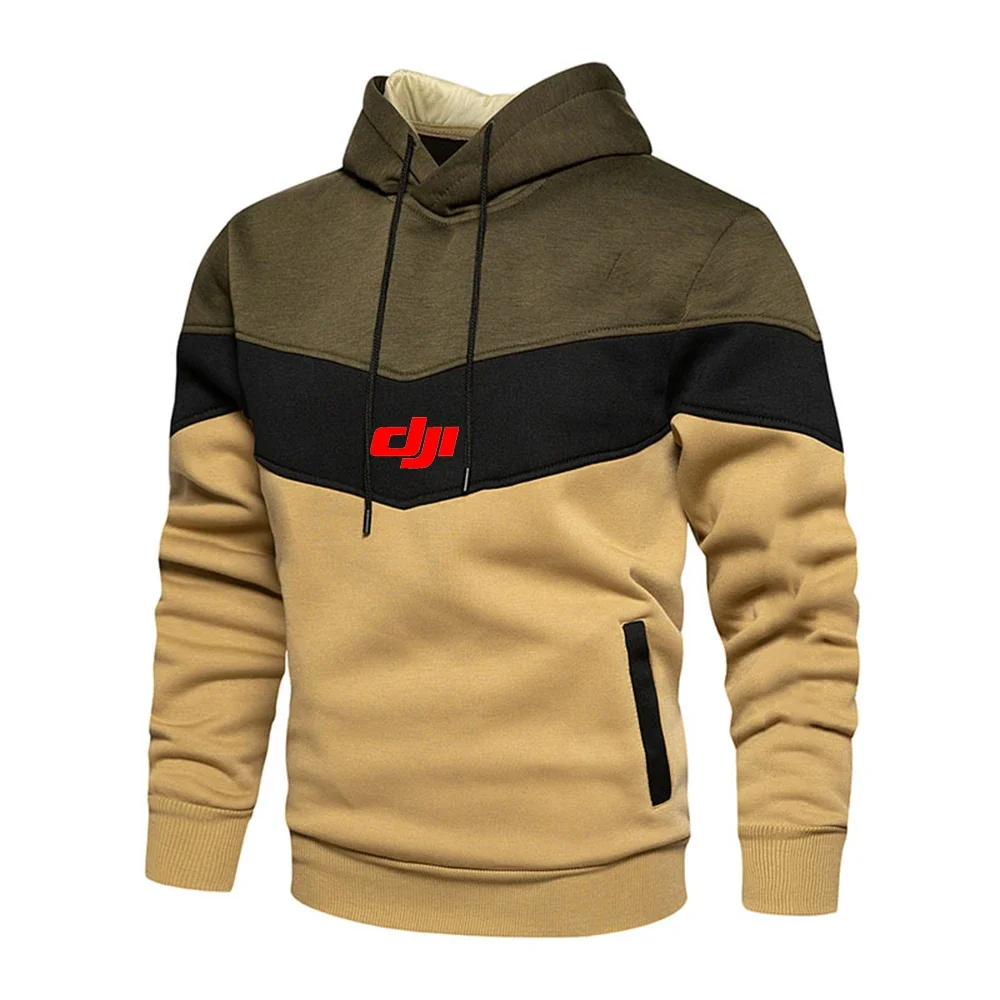 DJI-Hoodie com estampa com drone masculino, pulôver casual, camisola profissional, piloto profissional, suéter