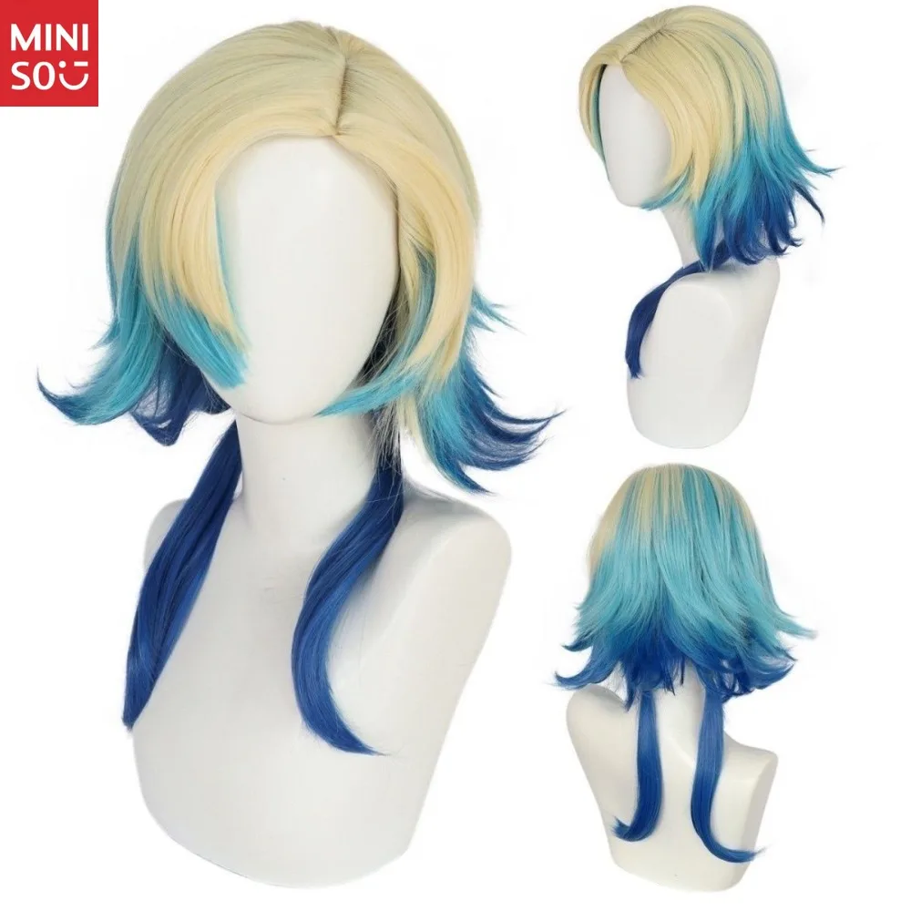 

Blue Prison Michelle Caesar Cos Wig Comic-Con Simulation Leather Top Rose Intranet Color Mixing Gradual Change Wig