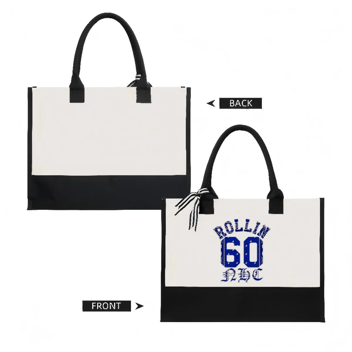 ثلاثة 2026 جديد وصول موضة عملية واسعة قابلة لإعادة الاستخدام حمل حقيبة نمط طباعة 2 لهجة الثقيلة حقيبة كتف كبيرة ل #2