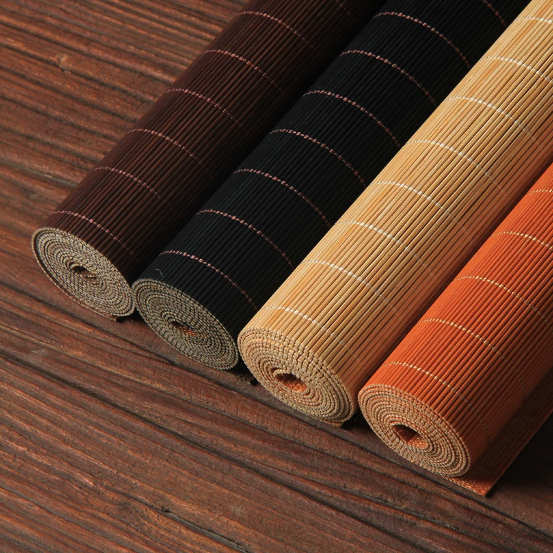 Chinese Zen Style Bamboo Mat Table Flag Tea Ceremony Heat Resistant Pad Dining Table Cloth Kung Fu Tea Way Accessories