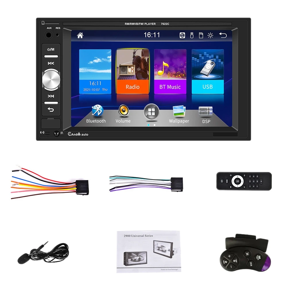 

2 Din Carplay Android Auto Car Radio Universal 6.2 Inch for-Nissan Kia Toyota MP5 Player A