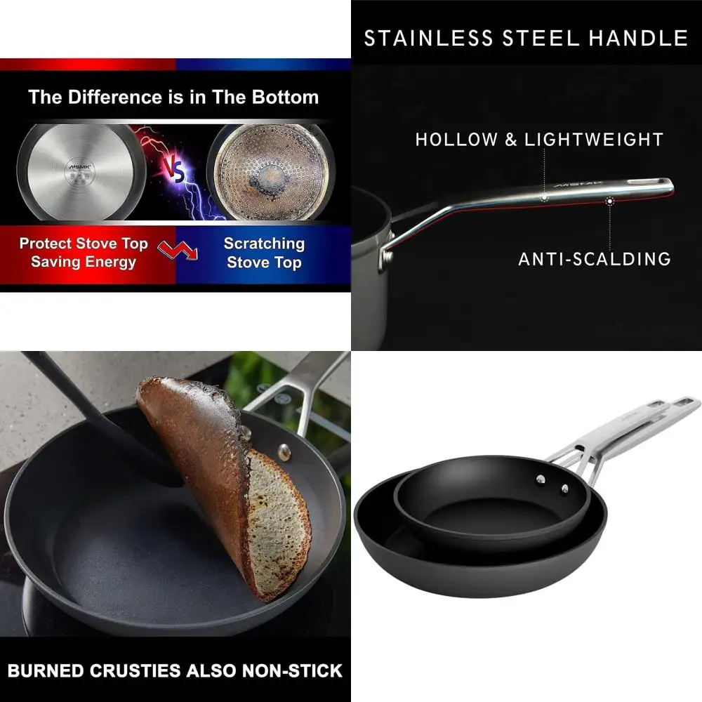 

Набор сковородок с антипригарным покрытием из 8 и 10, без PFOA, устойчивый к царапинам, безопасный в духовке, индукционные и полностью совместимые с варочной панелью