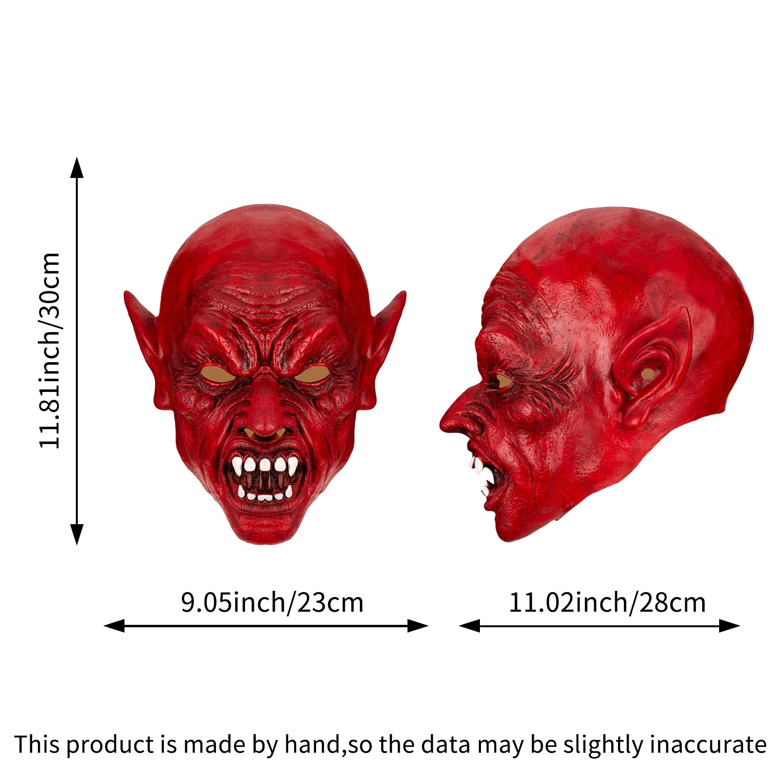 قناع جمجمة مرعب - إكسسوار أزياء الهالوين من اللاتكس مع خطر الأنياب وبقع الدم، مثالي للحفلات الرعب