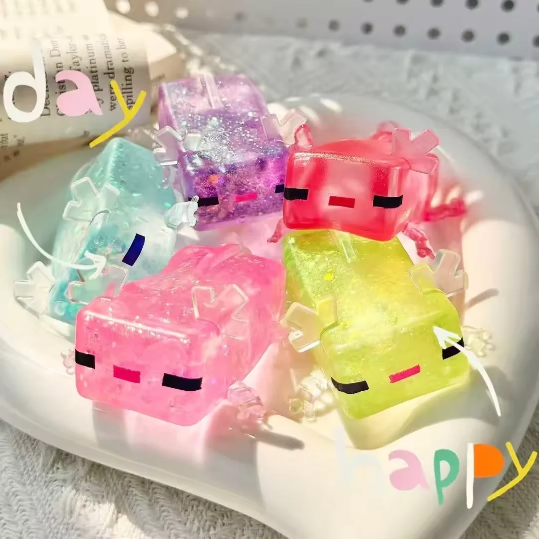 Brinquedos de apertar de animais de desenho animado Axolotl para aliviar o estresse, liberar emoções, reagem lentamente e descomprimem, presentes para festas de aniversário