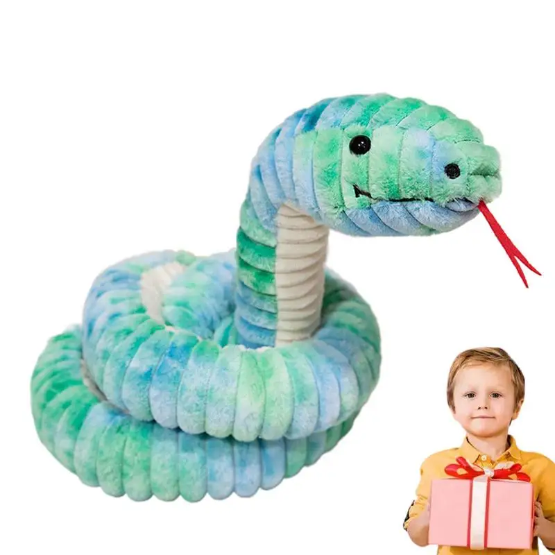 Grande serpente peluche simulazione giocattolo gigante serpente corpo lungo delicato sulla pelle che abbraccia animale peluche scherzo oggetti di scena per la decorazione domestica