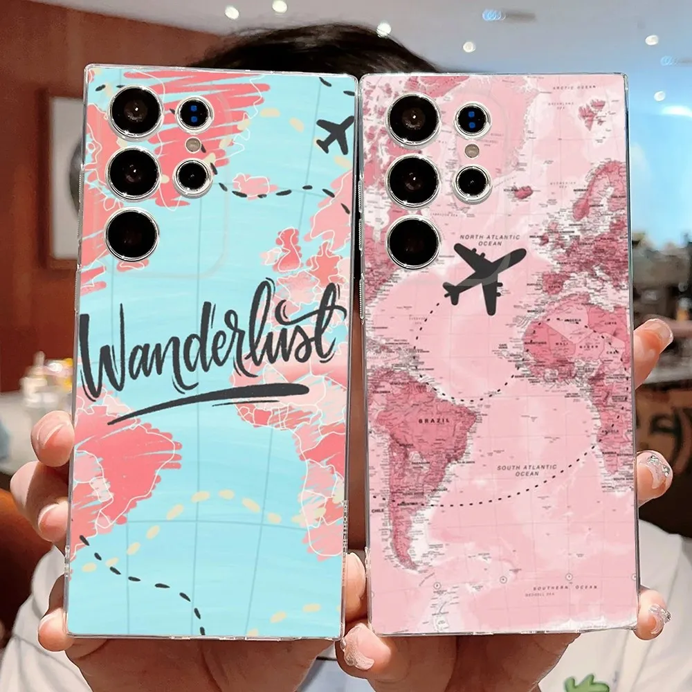 

Travel-Inspired Airplane Route Design Phone Case Silicone Case For Samsung S30,S23,S21,S22,S20 Ultra,S20 FE lite,S10,S9,S8 PIus