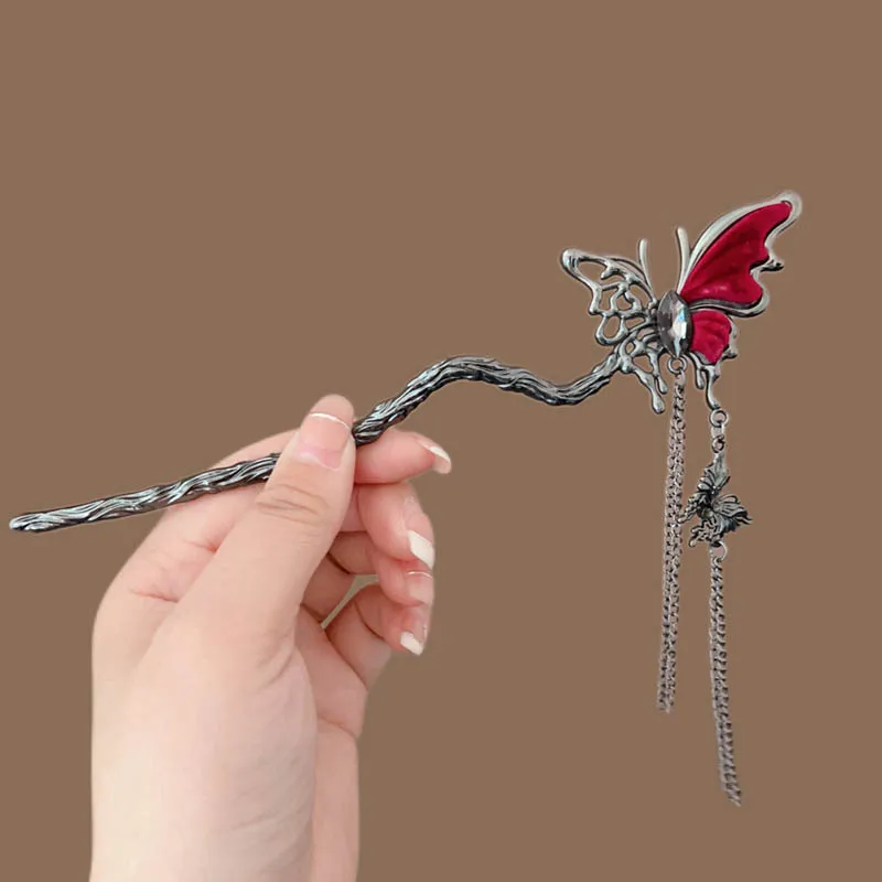 

Новые женские заколки-бабочки в китайском стиле с элитным ощущением, заколки с кисточками, заколки Hanfu и аксессуары для волос.