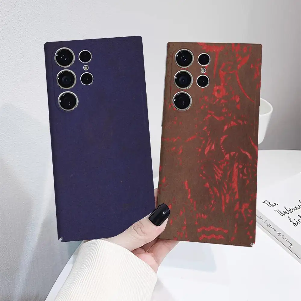 

Texture Phone Case Film Shell Samsung S25 24 23 ULTRA Plus S22 Glossy HD Hard Cover