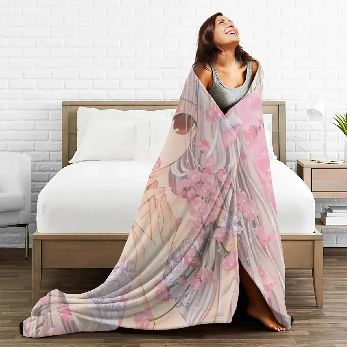 

Chi Chobit Anime Baby Blankets Plaid Flannel Spring Autumn Beautiful Doll Throw Soft Blankets for Sofa Travel Rug Piece