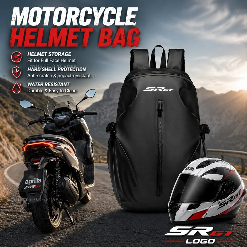 

Knight Backpack Motorcycle Helmet Bag Travel Equipment Waterproof Large Capacity For Aprilia SR GT 125 200 2022- Aprilia RS125