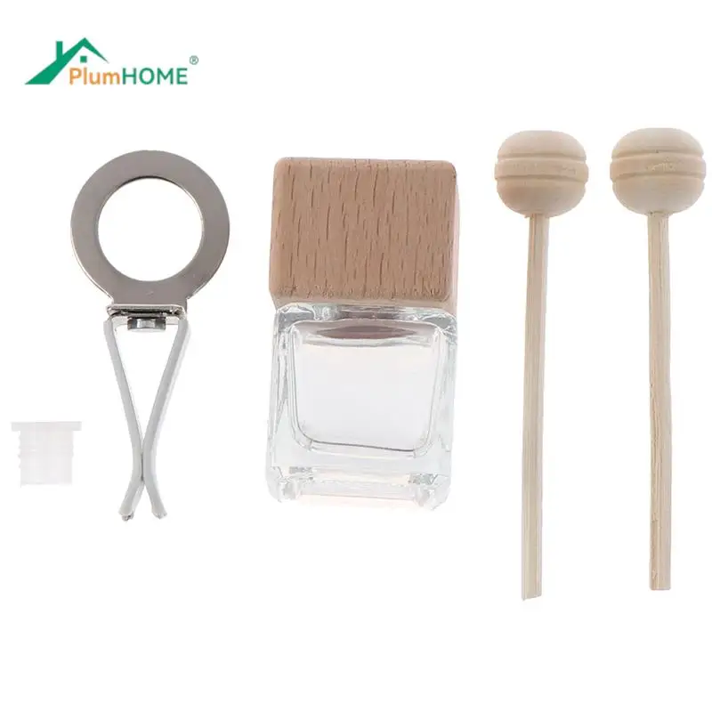 8ML Air Freshener Car Perfume Clip Fragrance Empty Glass Bottle For Essential Oils Diffuser Vent Outlet Ornament