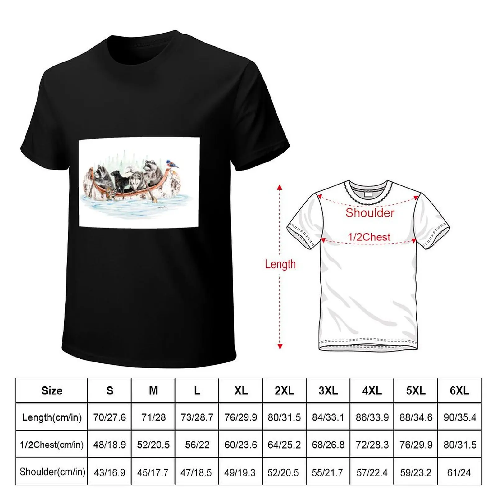 Critter Canoe - forest animals T-Shirt t shirt for man 100 percent cotton T-Shirt