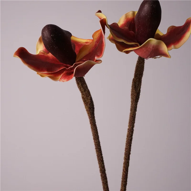 5 Stück Künstliche Blumen PU Vanda Orchidee Heimdekoration Ornamente Party Blumenarrangement Hochzeit Landschaftsgestaltung Fotografie-Requisiten – Detail 5