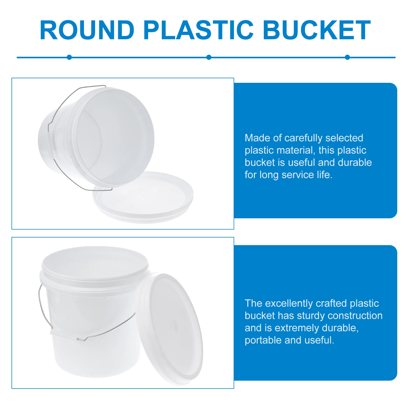 

Household Sealed Plastic Bucket Large Capacity Round Portable Water Bucket for Home Outdoor 3 Gallon Buckets