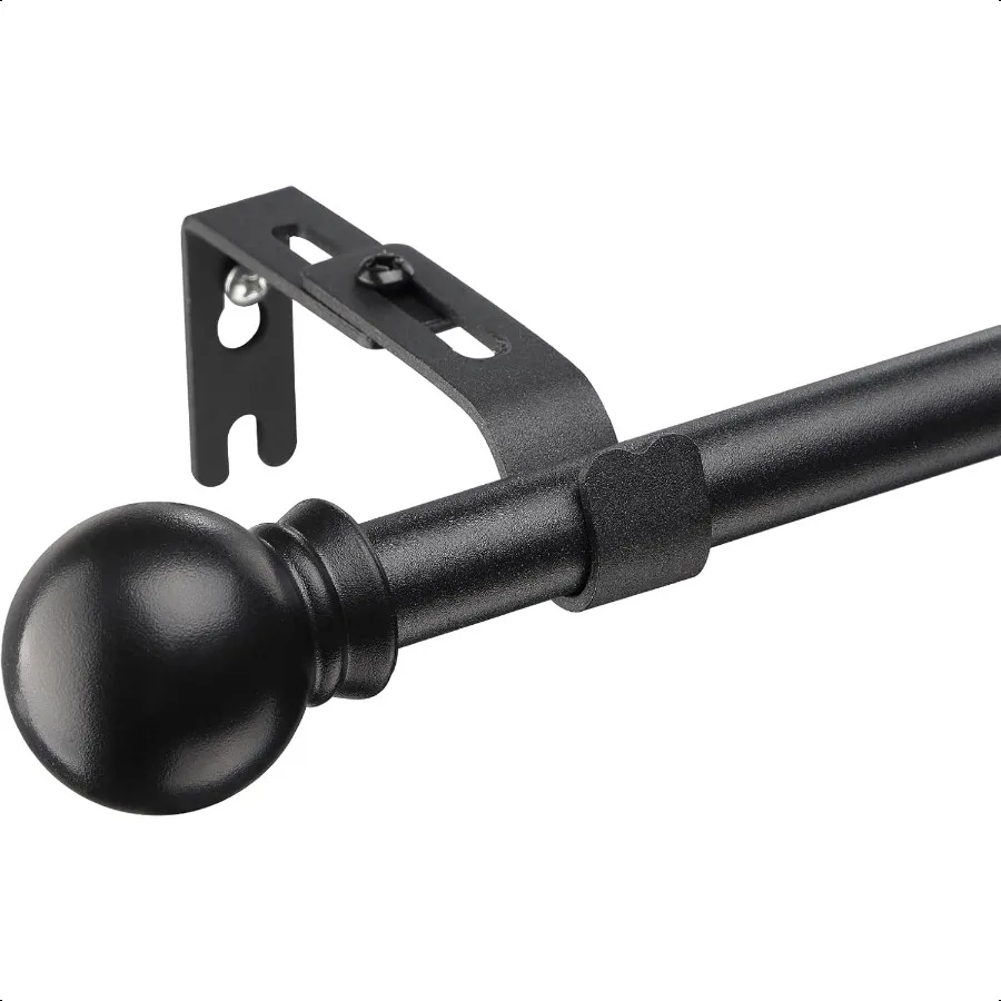 

Curtain Rods for Windows 28 to 93 Inch 5 8 Inch Metal Curtain Rod Set Heavy Duty Winbdow Curtain Rod with Brackets Black