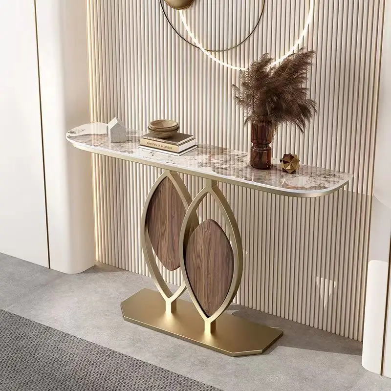 

Italian light luxury porch cabinet porch rack living room ornament porch table art table creative rock slab table