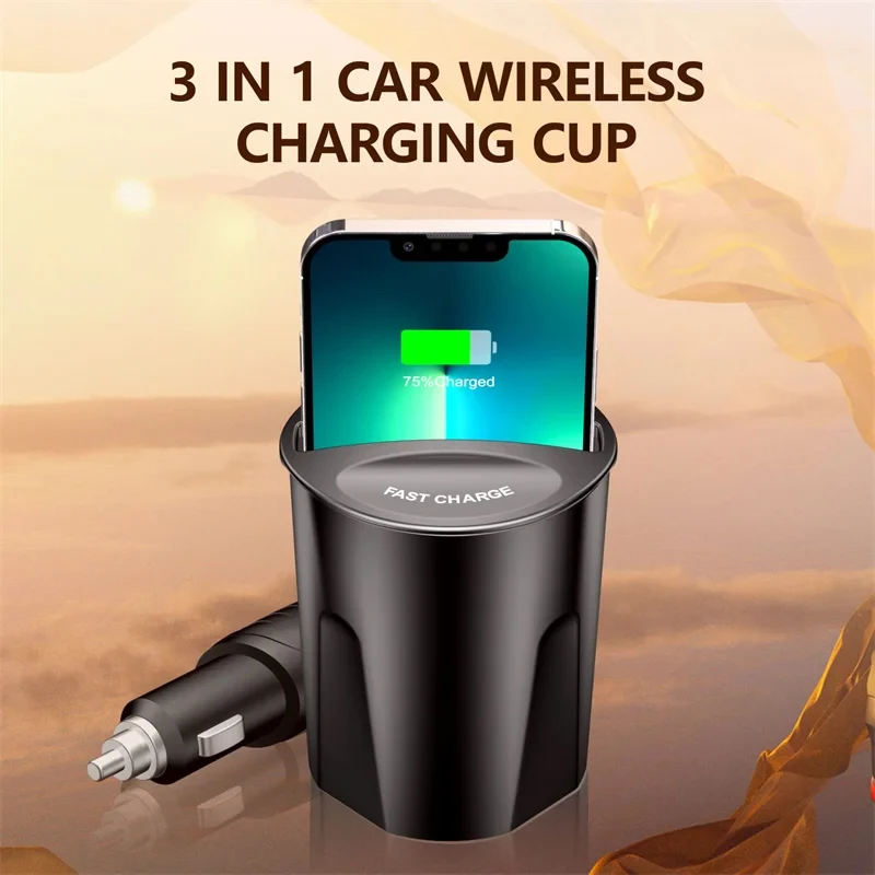 X9 3 IN 1 Car Wireless Charger Cup Car Charge Multifunctional Fast Charging Phone Holder For Apple Xiaomi For Samsung Huawei