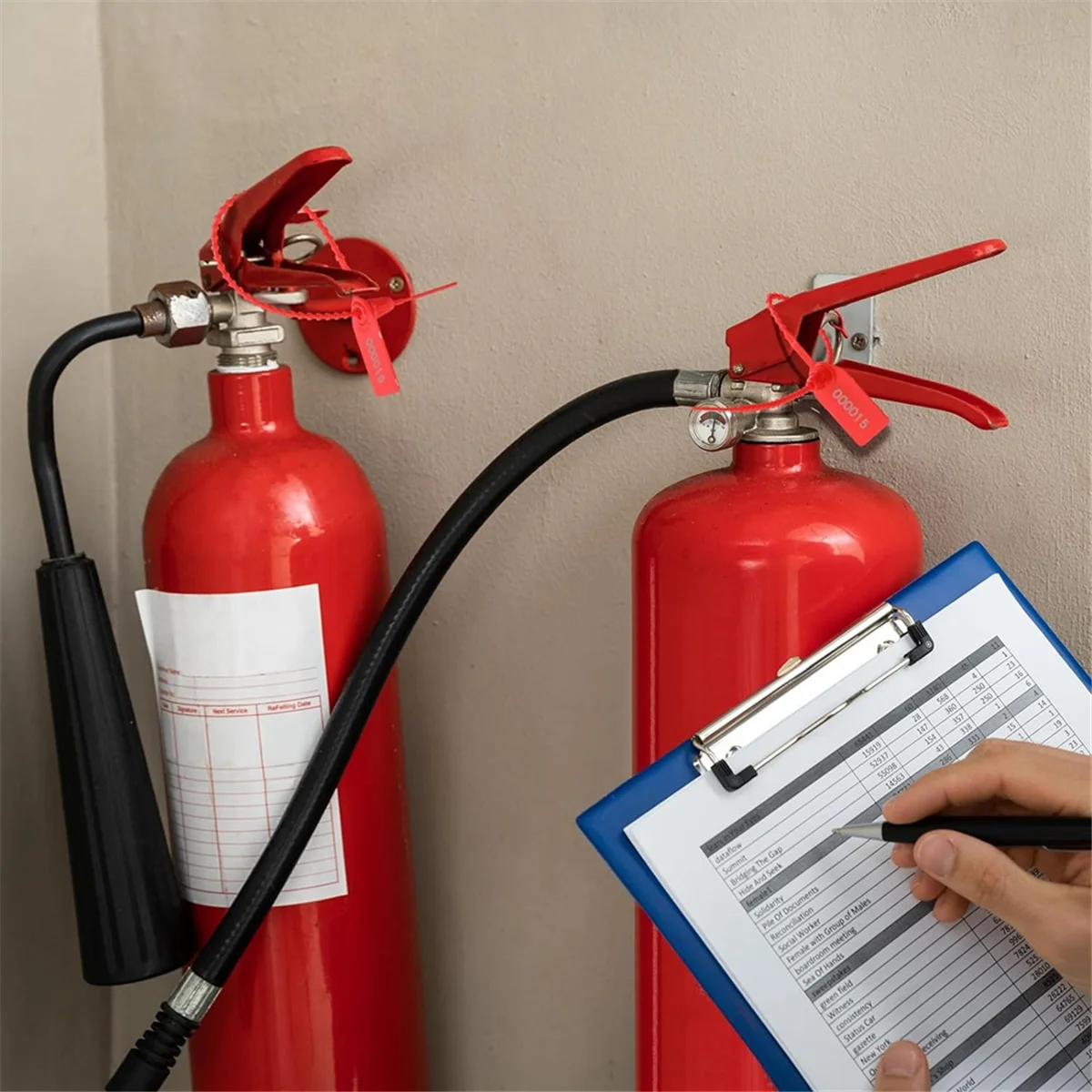 300 Stück Kunststoff-Tamper-Siegel, nummerierte Kabelbinder, Sicherheitsetiketten, Sicherheitssiegel, selbstsichernde Einweg-Beschilderung, 250 mm, HEISS