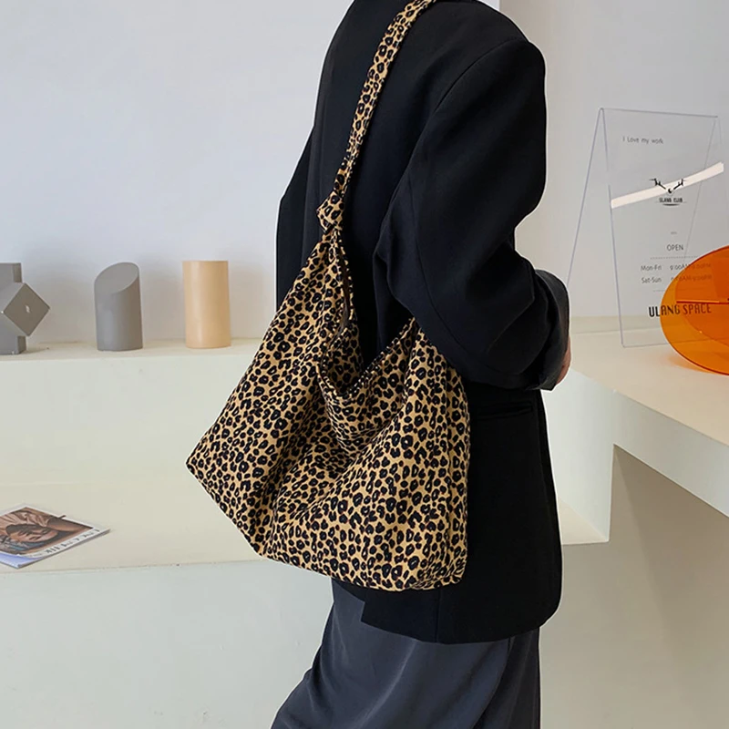 Leisure Handbag Shopping Bag Women S Fashionable Leopard Print Shoulder Bag