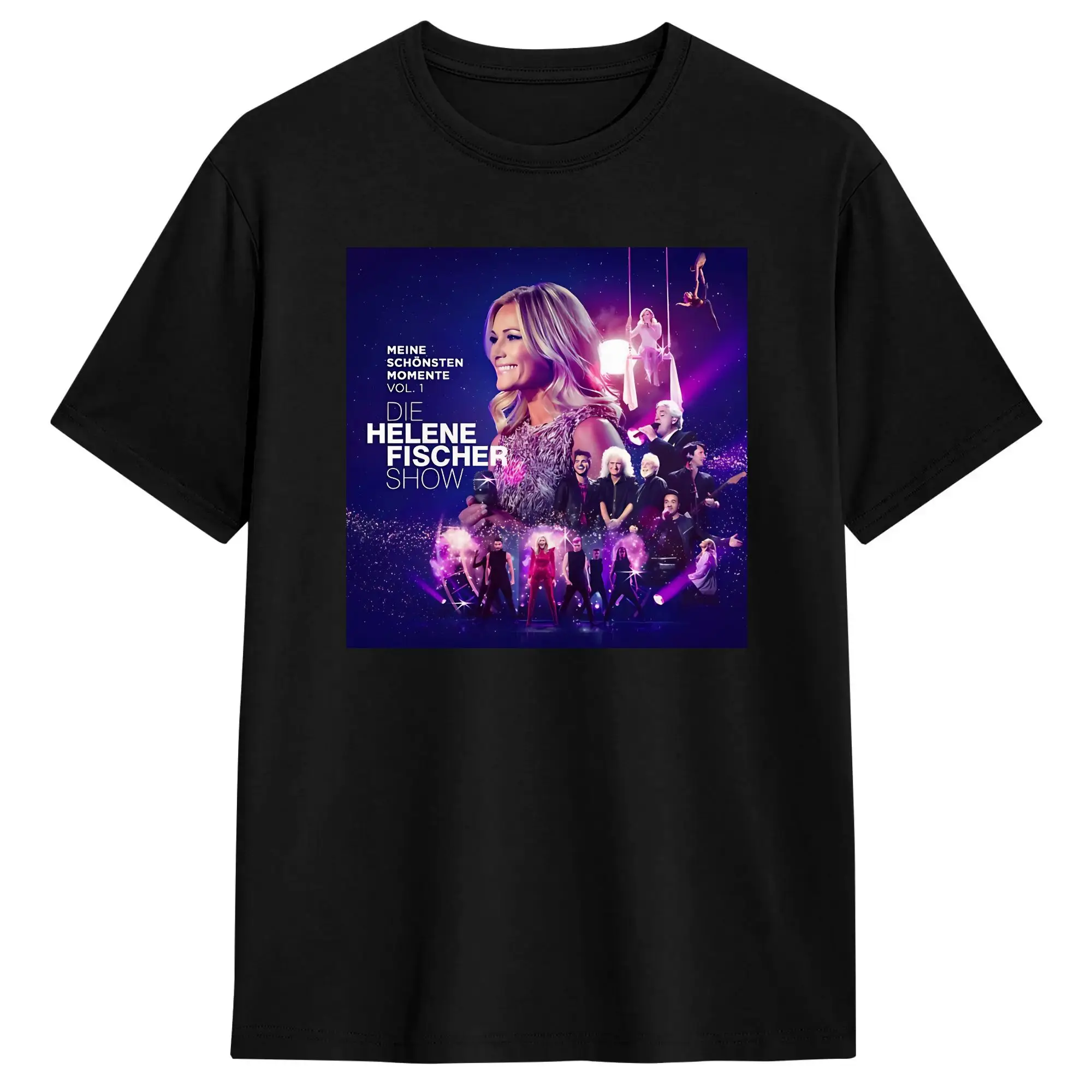 Camiseta Masculina de Algodão Helene Fischer Die Helene Fischer Show Meine Album, Gola Redonda, Manga Curta, Tamanhos Grandes