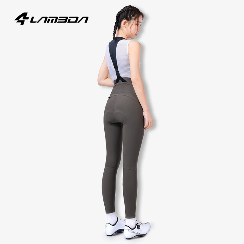 LAMEDA Double Arrow Women's Cycling Bib Quick Release Fall  Winter Fleece Cycling Bib Trousers Road Bike High Waist Cycling Pant