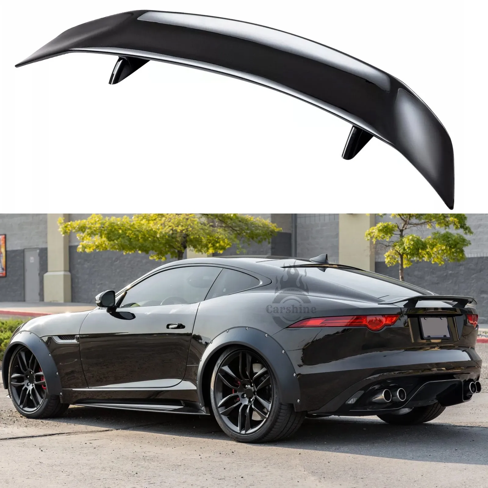 

46" Glossy Black Rear Trunk Spoiler GT Racing Wing For Jaguar F-Type 2014-2023