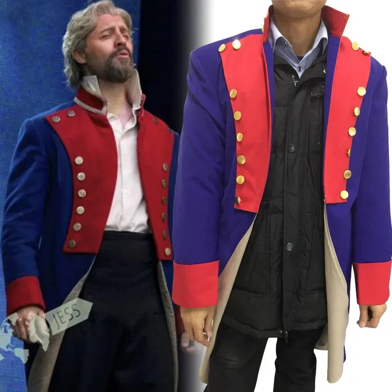 QQ 123 أزياء الأكواب الموسيقية التأثيرية Valjcan أزياء Les Misérables لعب الأدوار سترة أداء المسرح للهالوين كرنفال أزرق C #2