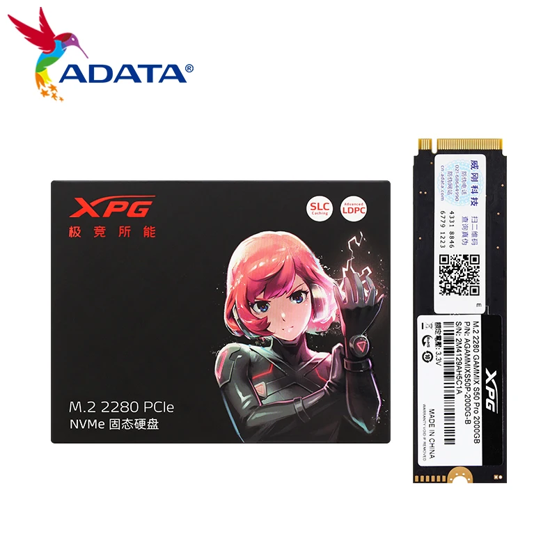 

ADATA XPG GAMMIX S50 PRO 500 ГБ 1 ТБ 2 ТБ XPG GAMMIX M2 PCIe Gen4x4 M.2 2280 Внутренний твердотельный диск для ноутбуков, настольных ПК