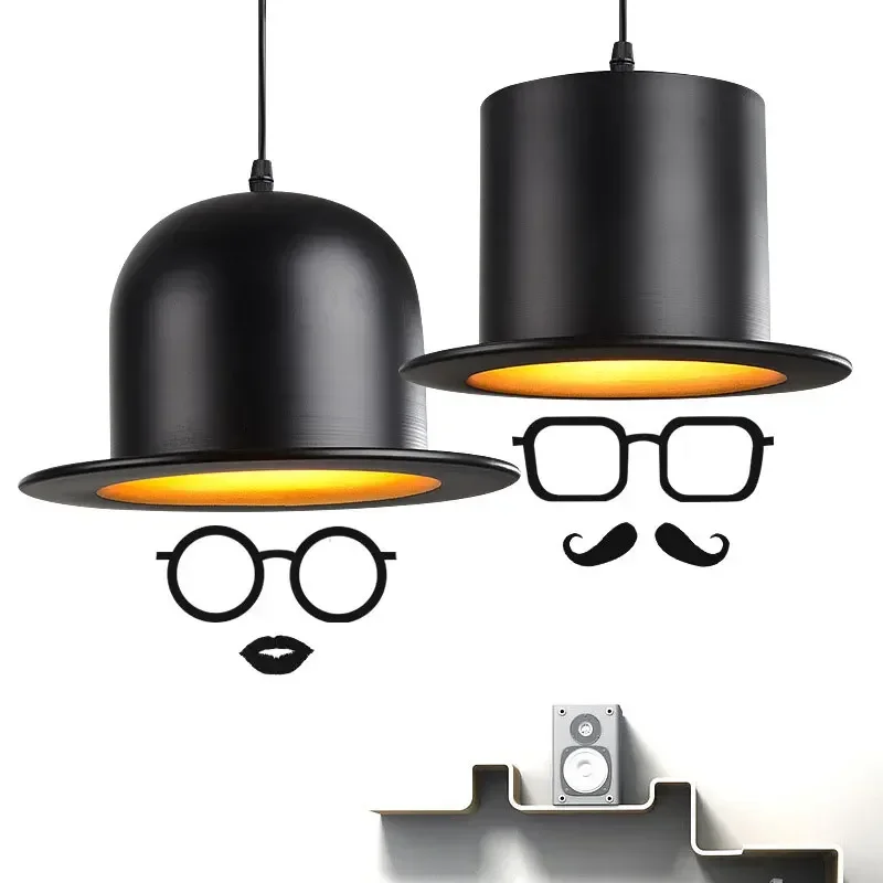 Retro top hat shape LED E27 Pendant Light for home improvement bedside restaurant living room study decoration Pendant Lamp