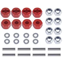 8pc Hex Wheel Hubs 12mm Upgrade and M4 Lock Nut for Traxxas Slash 4X4 Stampede Rustler Rally VXL and Nitro 4-Tec 4WD 1/10 RC Car