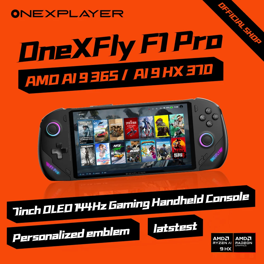 New Onexplayer AMD AI 9 365 AI 9 HX370 ONEXFLY F1 PRO7 Inch Wins Gaming Console Handheld Console Notebook Laptop Portable