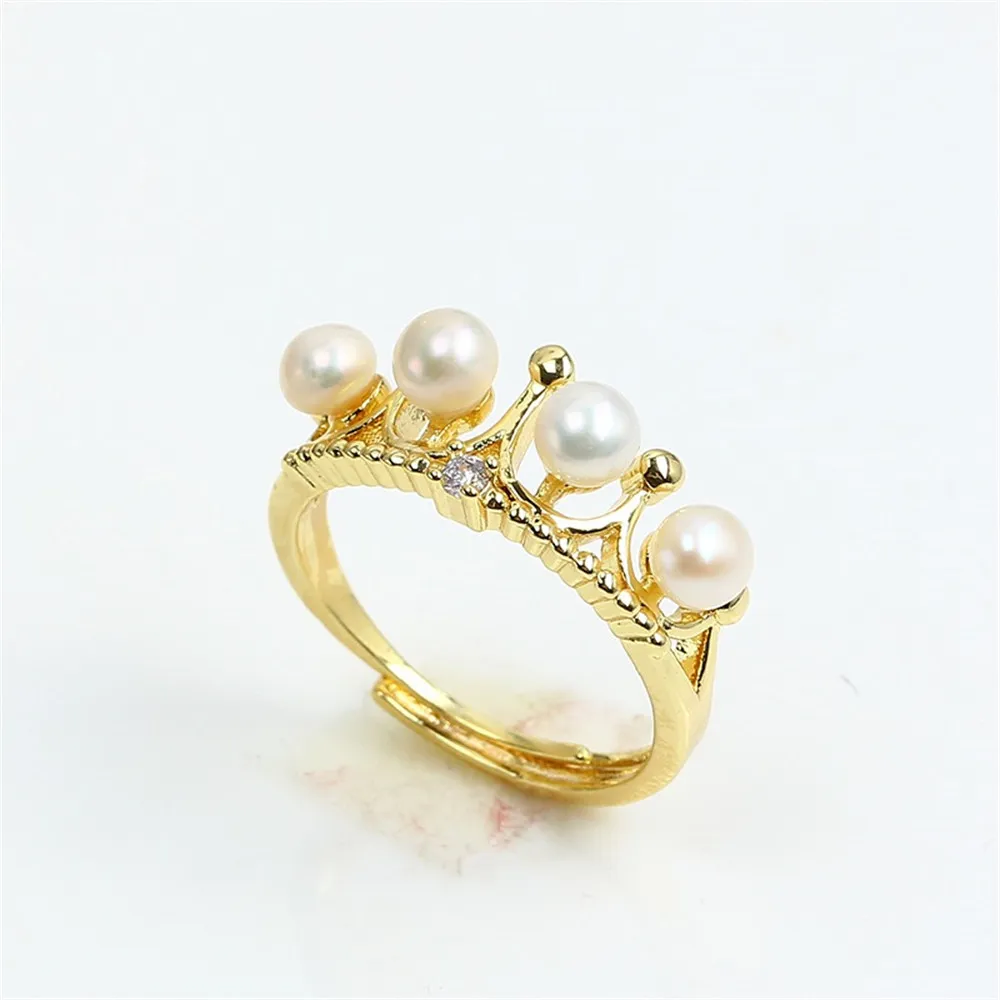 

1PCS Pearl Ring Settings Round Thick Adjustable Ring Settings Cabochon Blank Base DIY Jewelry Making Findings