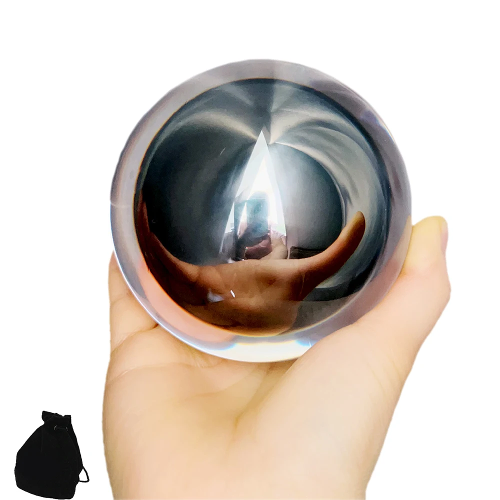 3.54 Inches Fushigi Magic Gravity Ball Diameter 90mm Clear Metal Floating Illusion Contact Juggling Ball Packed with Stand & Bag