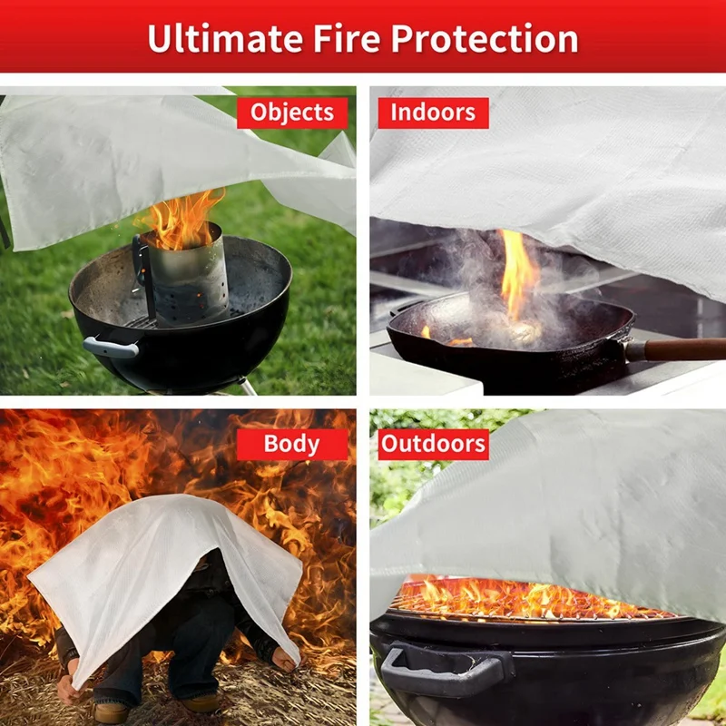 Emergency Fire Blanket For Home Extinguishing Blanket Fire Blankets For Home, Kitchen School Office, Car, And Grill