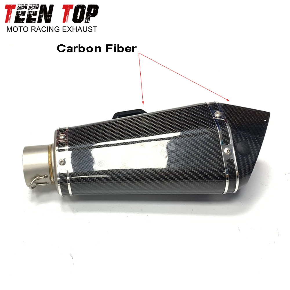 51MM Motorcycle Exhaust Muffler Nmax125 R3 MT03 R25 Carbon Fiber Exhaust Escape System Motobike Silencer G310R G310GS