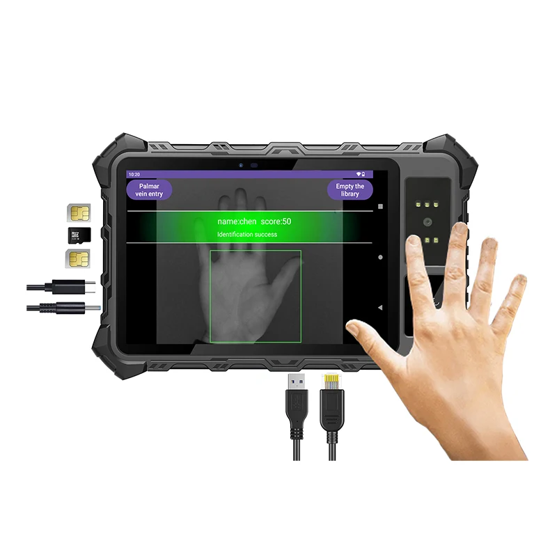 Tendcent 8 Inch Palm Vein Recognition Industrial Android Tablet PC Biometric RFID Reader Reset OEM/ODM Customized Logo Support