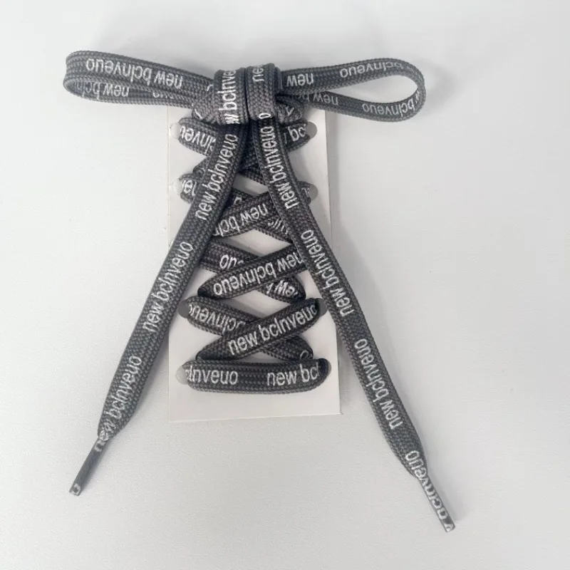 Printed Letter Shoelaces Trendy Casual Shoe Laces for Sneakers Four Color Options Fashion Accessory for Footwear Customization