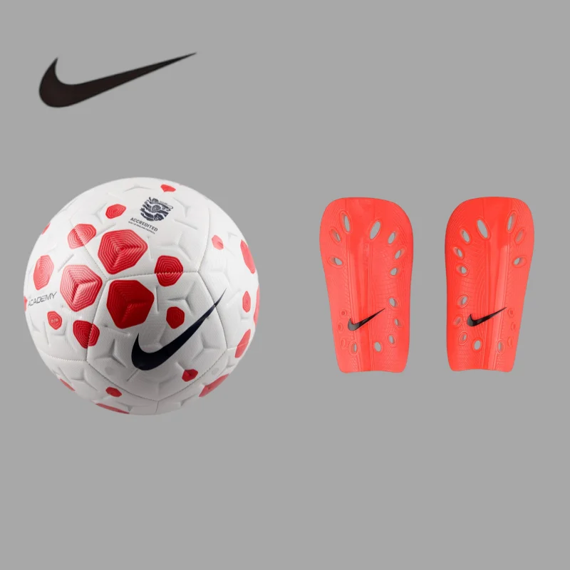 Nike Size M No.5 Soccer Shin Guard 1 Set Portable Football Training EquipmentHV6244-100+SP0040-635